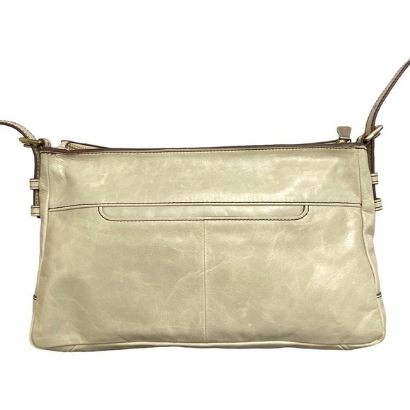 Hobo Cream Leather Crossbody Bag